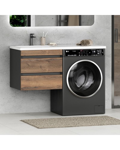 Коломбо - 60 Тумба под стиральную машину подвесная 2 ящ. / раковина левая