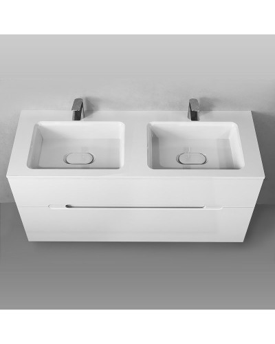 Тумба под раковину Jorno Modul 120 Mоl.01.122/P/W подвесная Белый глянец