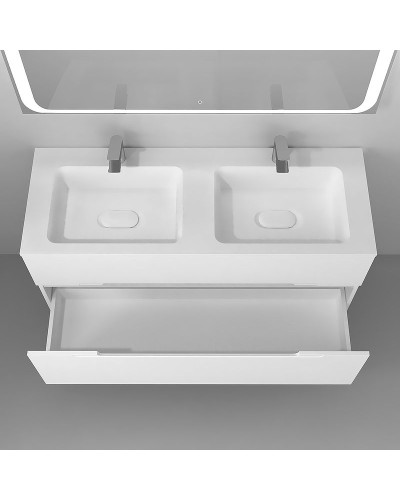 Тумба под раковину Jorno Modul 120 Mоl.01.122/P/W подвесная Белый глянец