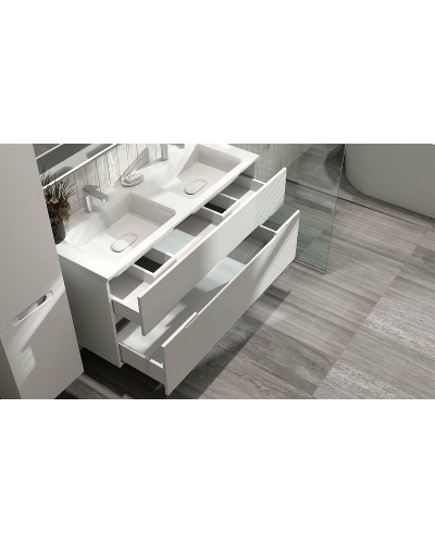 Тумба под раковину Jorno Modul 120 Mоl.01.122/P/W подвесная Белый глянец