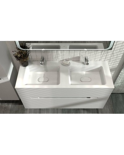 Тумба под раковину Jorno Modul 120 Mоl.01.122/P/W подвесная Белый глянец