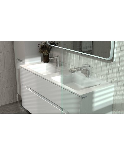 Тумба под раковину Jorno Modul 120 Mоl.01.122/P/W подвесная Белый глянец