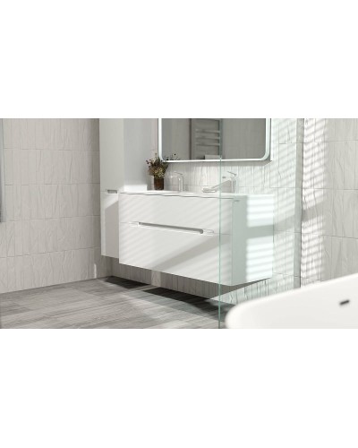 Тумба под раковину Jorno Modul 120 Mоl.01.122/P/W подвесная Белый глянец