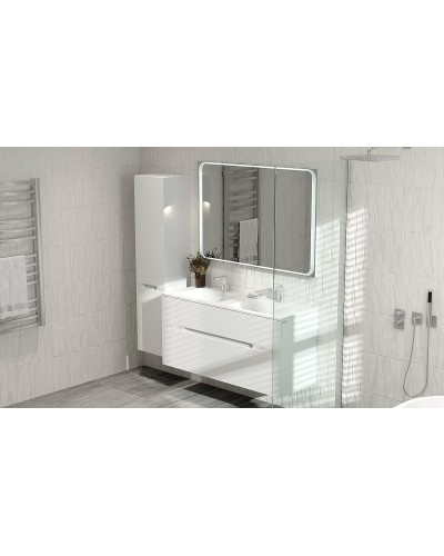 Тумба под раковину Jorno Modul 120 Mоl.01.122/P/W подвесная Белый глянец