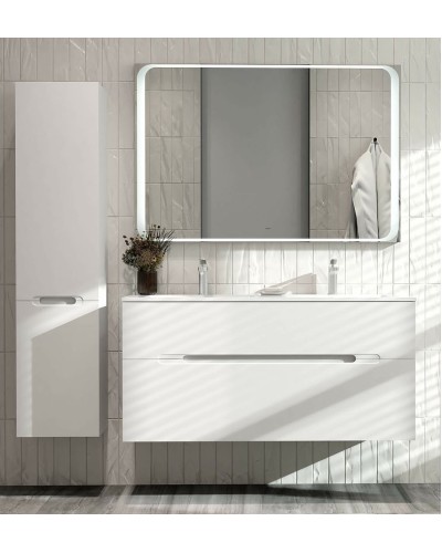 Тумба под раковину Jorno Modul 120 Mоl.01.122/P/W подвесная Белый глянец