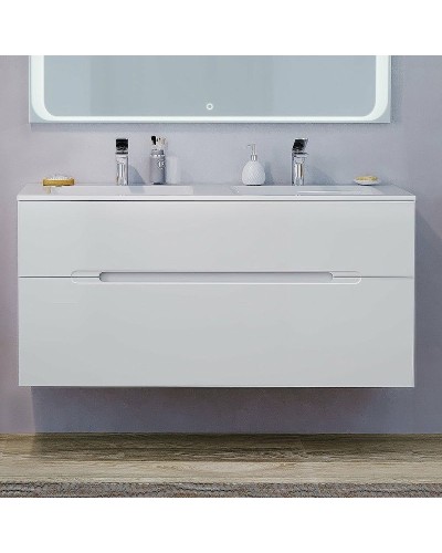 Тумба под раковину Jorno Modul 120 Mоl.01.122/P/W подвесная Белый глянец