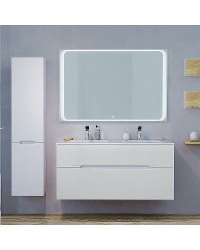 Тумба под раковину Jorno Modul 120 Mоl.01.122/P/W подвесная Белый глянец