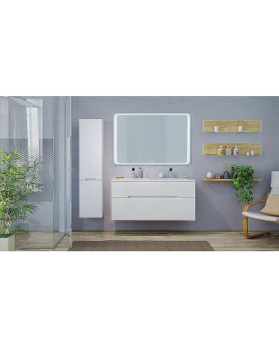 Тумба под раковину Jorno Modul 120 Mоl.01.122/P/W подвесная Белый глянец