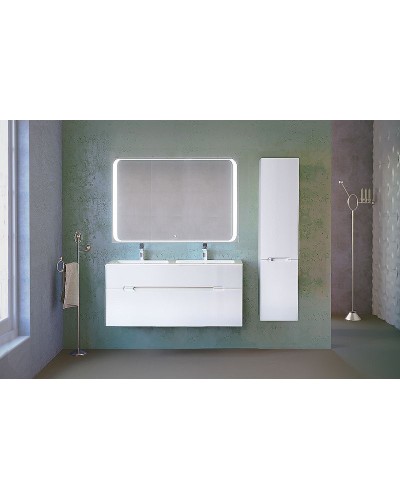 Тумба под раковину Jorno Modul 120 Mоl.01.122/P/W подвесная Белый глянец