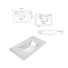 Амбра - 70 тумба прямая черная матовая / раковина
