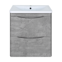 Атлантик - 60 Тумба подвесная с 2 ящ. закруг. края серый камень