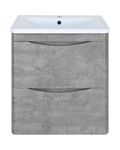 Атлантик - 60 Тумба подвесная с 2 ящ. закруг. края серый камень