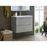 Атлантик - 60 Тумба подвесная с 2 ящ. закруг. края серый камень