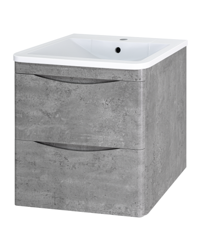 Атлантик - 70 Тумба подвесная с 2 ящ. закруг. края серый камень