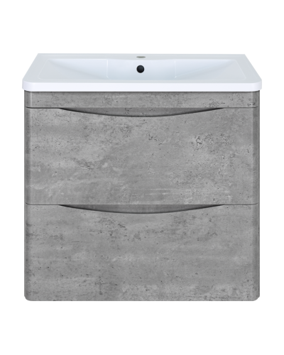 Атлантик - 70 Тумба подвесная с 2 ящ. закруг. края серый камень