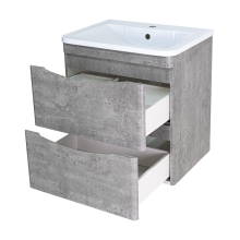 Атлантик - 70 Тумба подвесная с 2 ящ. закруг. края серый камень