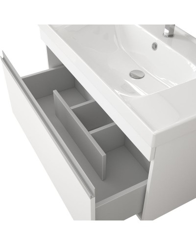Тумба под раковину Dreja Grace 90 99.0903 подвесная Белый глянец