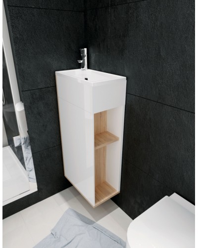 Тумба с раковиной 1MarKa Laura 40Н L У85930 Дуб сонома Белый