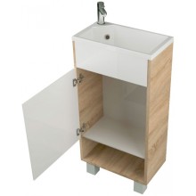 Тумба с раковиной 1MarKa Lira 40Н L У85922 Дуб сонома Белый глянец