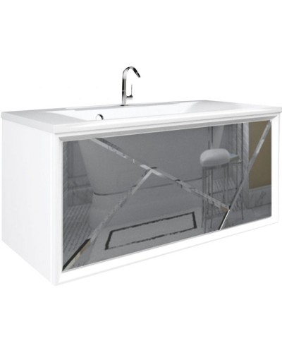 Тумба под раковину Marka One Seattle 90П У73665 подвесная Mosaic Mirror