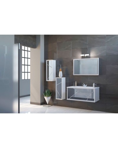 Тумба под раковину Marka One Seattle 90П У73665 подвесная Mosaic Mirror