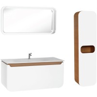 Тумба с раковиной Creavit Pion 120 PN0120.01.BDM+DP120 подвесная Белая Дуб
