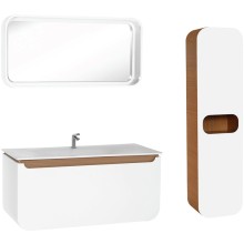 Тумба с раковиной Creavit Pion 120 PN0120.01.BDM+DP120 подвесная Белая Дуб