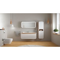 Тумба с раковиной Creavit Pion 120 PN0120.01.BDM+DP120 подвесная Белая Дуб