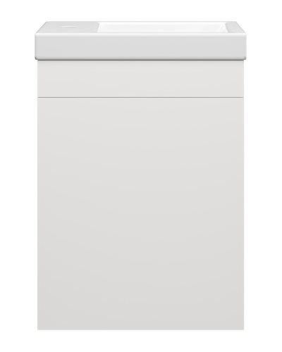 Мини - 40 Тумба с открыт. полками подвесная белая ПВХ (подарок, ручки Урал)