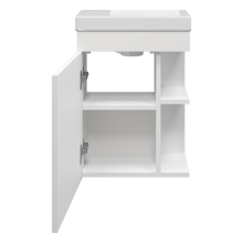 Мини - 40 Тумба с открыт. полками подвесная белая ПВХ (подарок, ручки Урал)