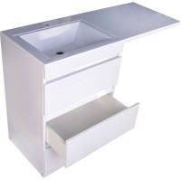 Тумба под раковину Style Line Даллас 120 Люкс Plus СС-00002272 3 ящика Белая