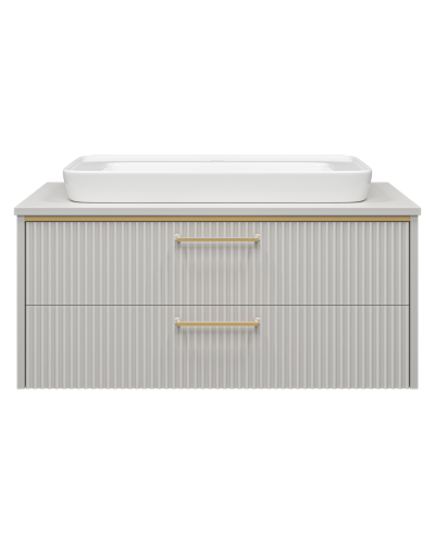 ELCHE -100 Тумба подвесная с 2 ящ. сер.кашемир (эмаль) / раковина