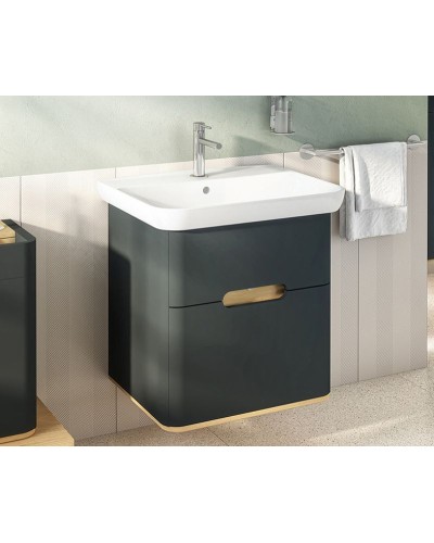 Тумба с раковиной Vitra Sento 65 60834 подвесная Антрацит матовый