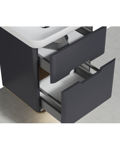 Тумба с раковиной Vitra Sento 65 60834 подвесная Антрацит матовый