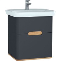 Тумба с раковиной Vitra Sento 65 60834 подвесная Антрацит матовый