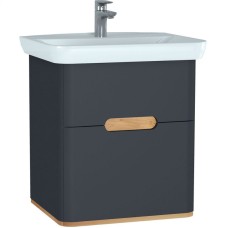 Тумба с раковиной Vitra Sento 65 60834 подвесная Антрацит матовый