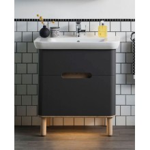 Тумба с раковиной Vitra Sento 65 60834 подвесная Антрацит матовый