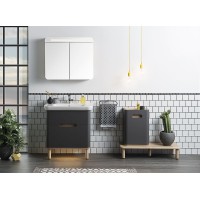 Тумба с раковиной Vitra Sento 65 60834 подвесная Антрацит матовый