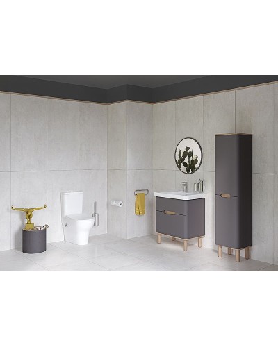 Тумба с раковиной Vitra Sento 65 60834 подвесная Антрацит матовый