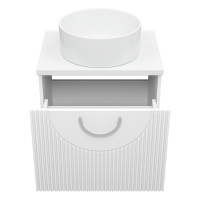 Ярина - 60 Тумба подвесная 2 дв. белая мат. эмаль / столешница / раковина