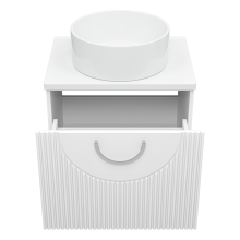 Ярина - 60 Тумба подвесная 2 дв. белая мат. эмаль / столешница / раковина