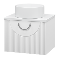 Ярина - 60 Тумба подвесная 2 дв. белая мат. эмаль / столешница / раковина