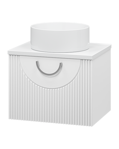 Ярина - 60 Тумба подвесная 2 дв. белая мат. эмаль / столешница / раковина