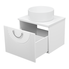 Ярина - 60 Тумба подвесная 2 дв. белая мат. эмаль / столешница / раковина