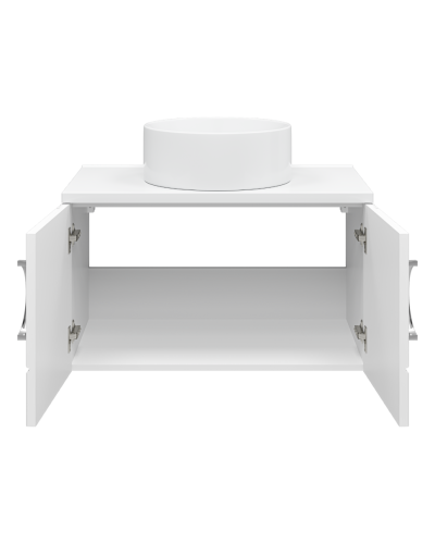 Ярина - 80 Тумба подвесная 2 дв. белая мат. эмаль / столешница / раковина