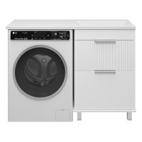 ENFIDA - 60 Тумба напольная 2 ящ. под стир. машину, белая мат. эмаль (Энфида) / раковина правая