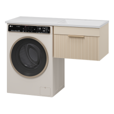 ENFIDA - 60 Тумба подвесная 1 ящ. под стир. машину, бежевая мат. эмаль (Энфида) / раковина правая