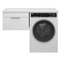 ENFIDA - 60 Тумба подвесная 1 ящ. под стир. машину, белая мат. эмаль (Энфида) / раковина левая