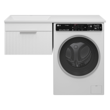 ENFIDA - 60 Тумба подвесная 1 ящ. под стир. машину, белая мат. эмаль (Энфида) / раковина левая