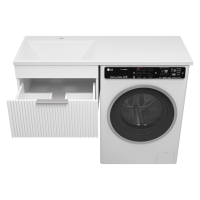 ENFIDA - 60 Тумба подвесная 1 ящ. под стир. машину, белая мат. эмаль (Энфида) / раковина левая